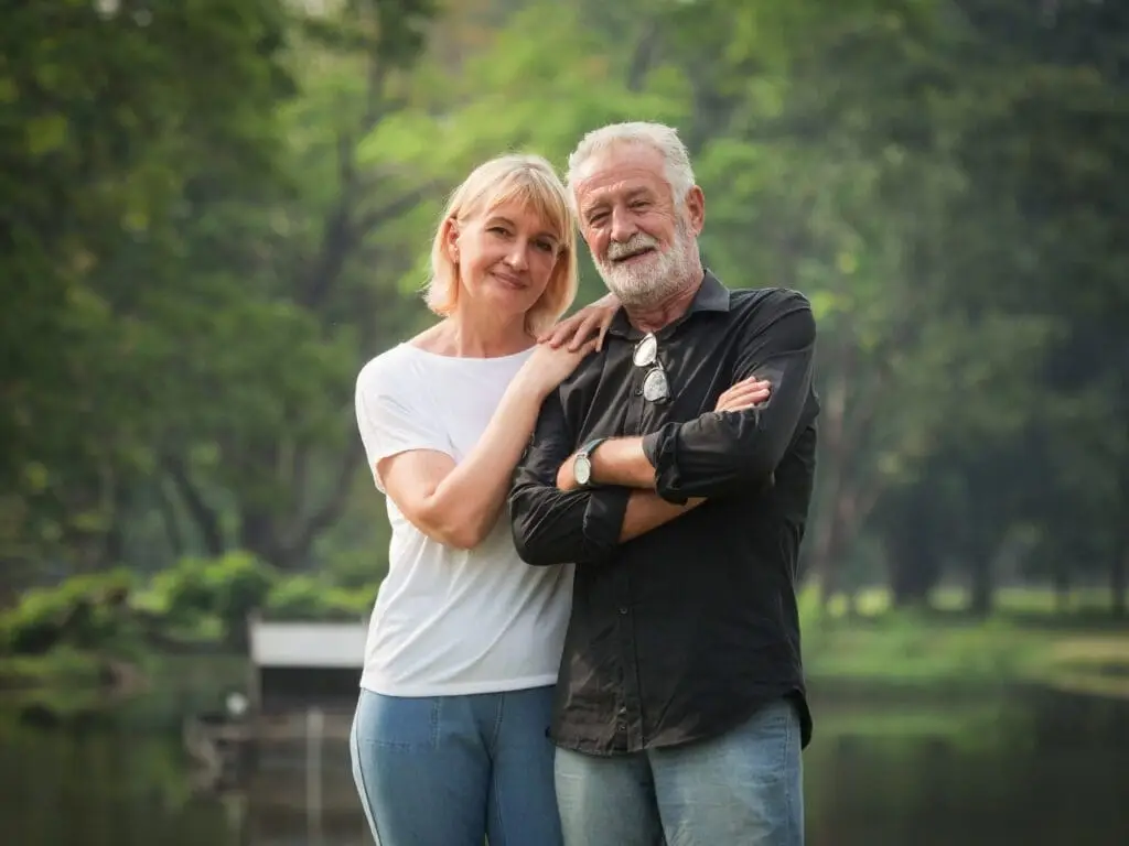 Happy senior older adult couple