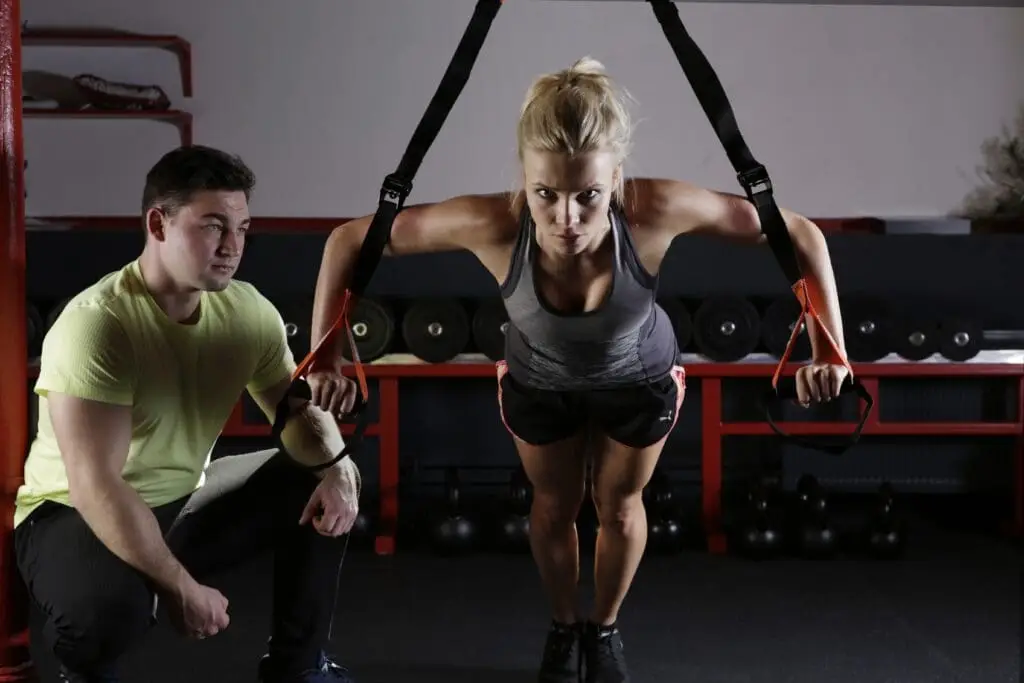 Couple exercising