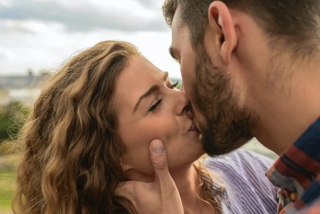 Couple kissing romance